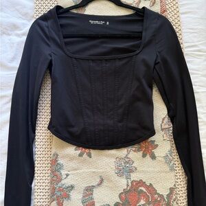 Abercrombie & Fitch Black Square Neck
